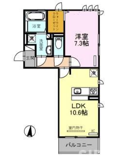 TMSコート(1LDK/1階)の間取り写真