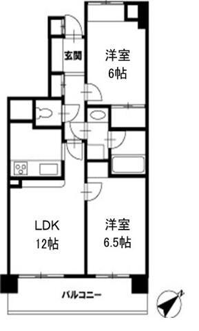コンフォール高田馬場(2LDK/4階)の間取り写真