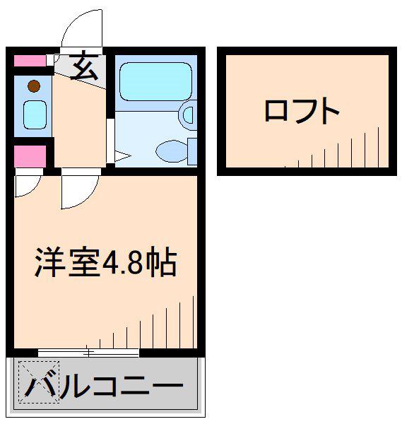 ソリテア綱島(1K/1階)の間取り写真