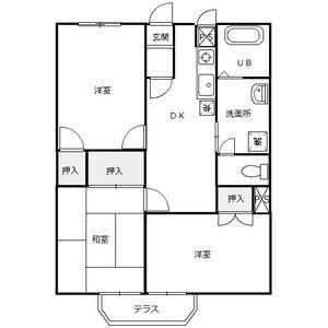 サンパレス江崎I・II(3DK/1階)の間取り写真
