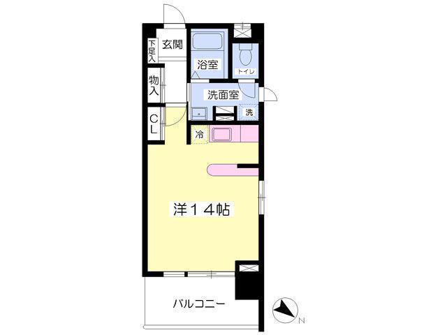 コモドベルデ(ワンルーム/6階)の間取り写真