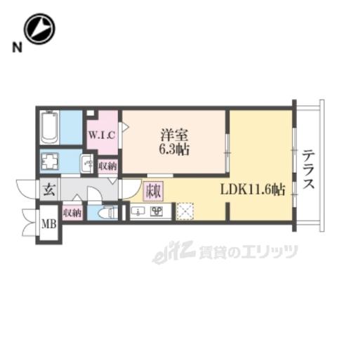 ブランヌーボー(1LDK/1階)の間取り写真
