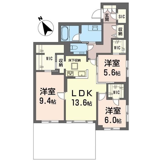 ニゲラパレス(3LDK/1階)の間取り写真
