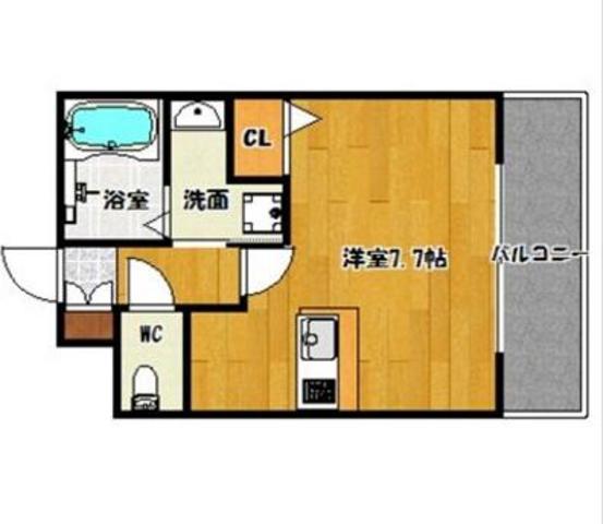 エンクレスト薬院大通(1K/9階)の間取り写真