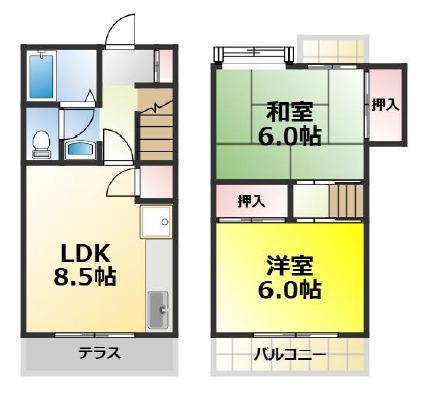 グリーンハウス(2LDK/1階)の間取り写真