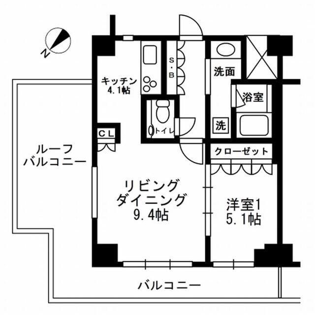 アーバンパーク代官山2(1LDK/6階)の間取り写真