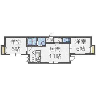サンレコルト(2LDK/3階)の間取り写真
