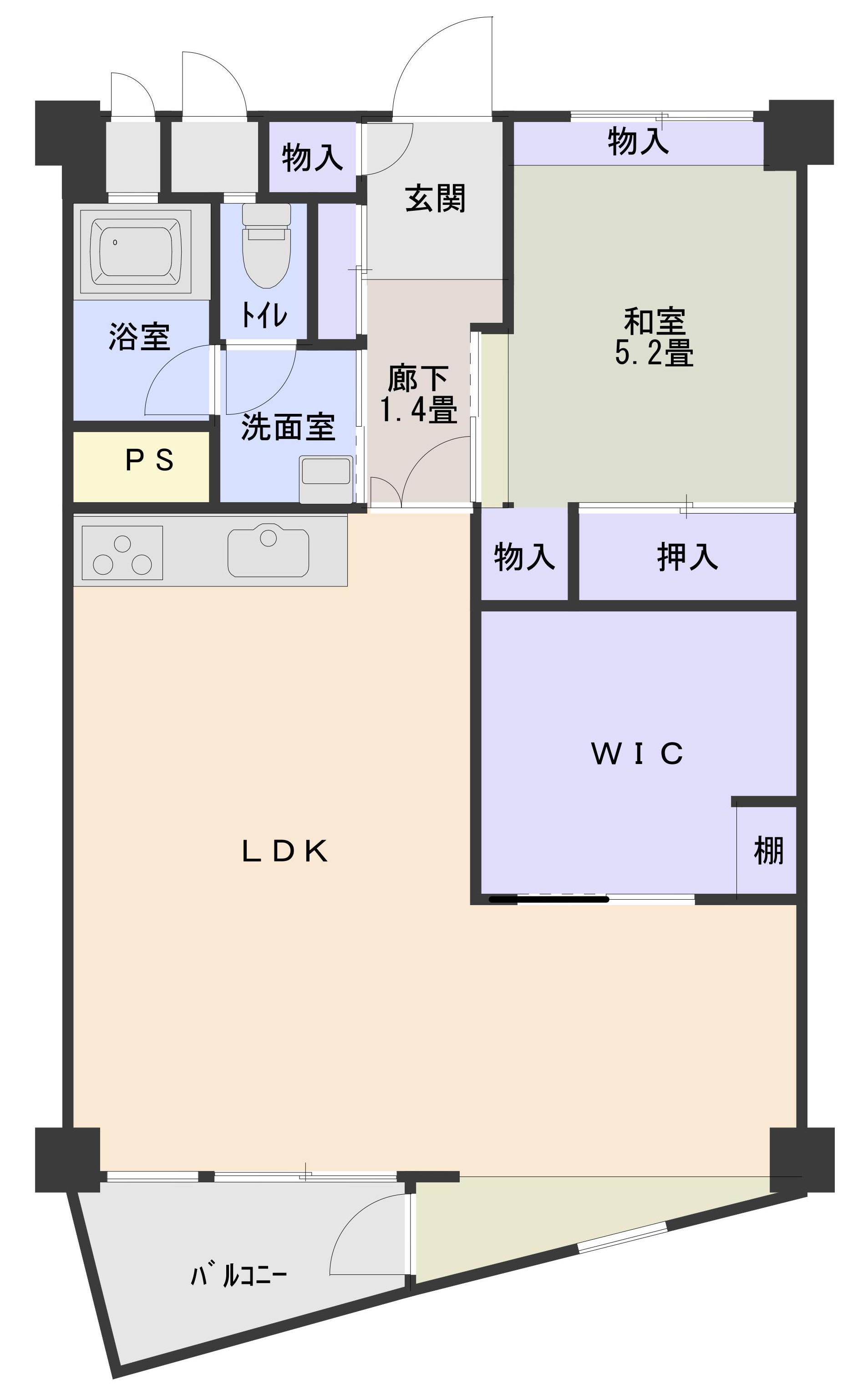 日生三鷹マンション(1LDK/4階)の間取り写真