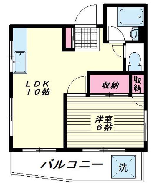 青木ハイツ(1LDK/3階)の間取り写真