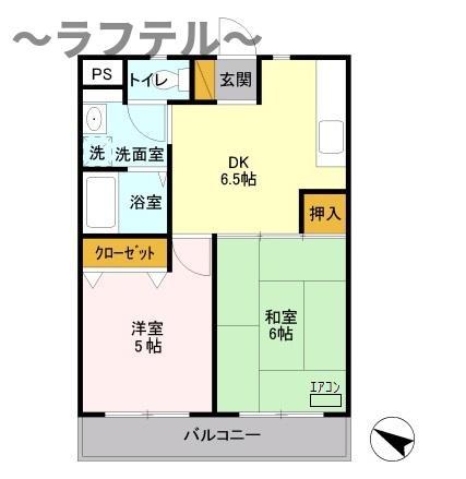 マンションスイ(2DK/1階)の間取り写真
