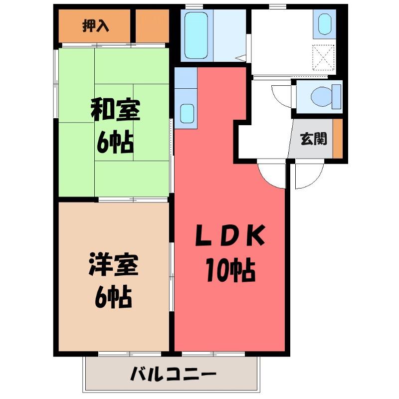 ポートストーク E(2LDK/2階)の間取り写真