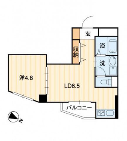 エミネンス泉町(1DK/4階)の間取り写真