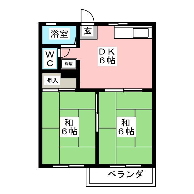 フォーブル建穂(2DK/2階)の間取り写真