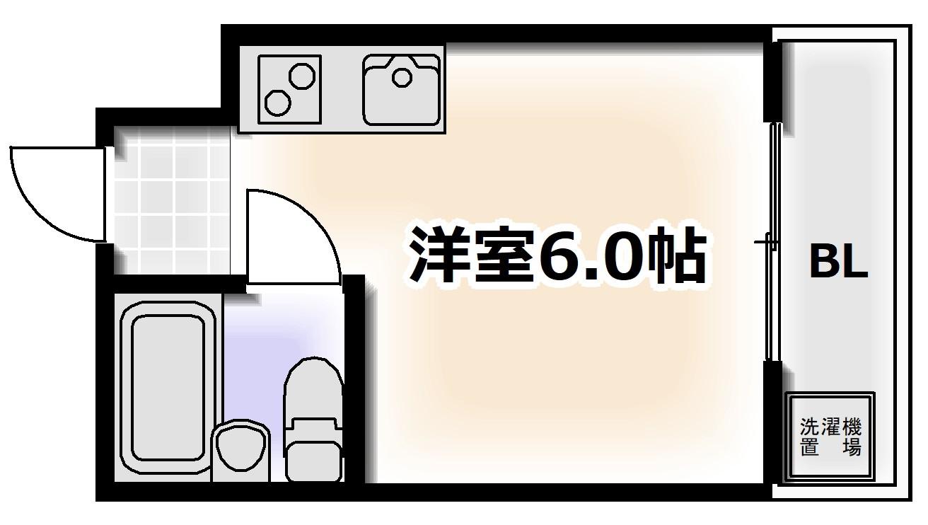 コーポ天照(ワンルーム/1階)の間取り写真