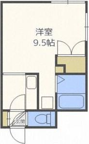 パードルーム麻生(1K/1階)の間取り写真