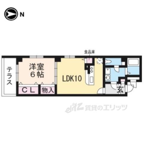 ルテア神足(1LDK/1階)の間取り写真