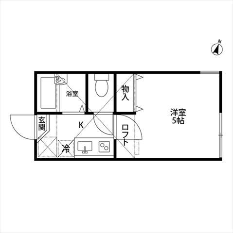 プロハイム洋光台(1K/2階)の間取り写真