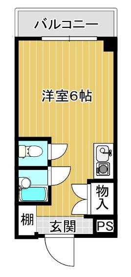 プレジデント横田(ワンルーム/2階)の間取り写真