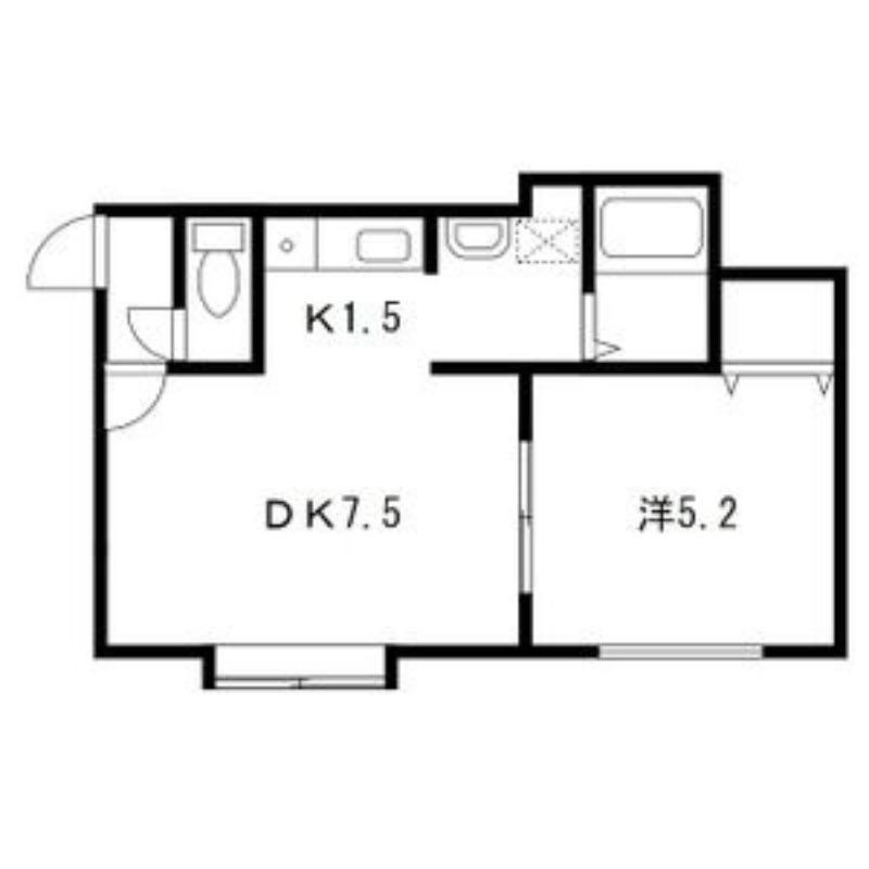 リバーエミール(1LDK/2階)の間取り写真