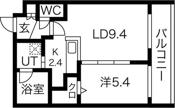 地下鉄東豊線 環状通東駅 徒歩2分 5階建 築2年(1LDK/2階)の間取り写真