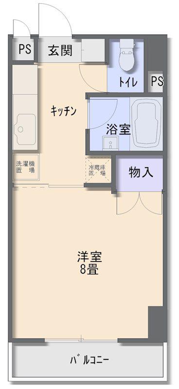 アルシャインビル(1K/3階)の間取り写真