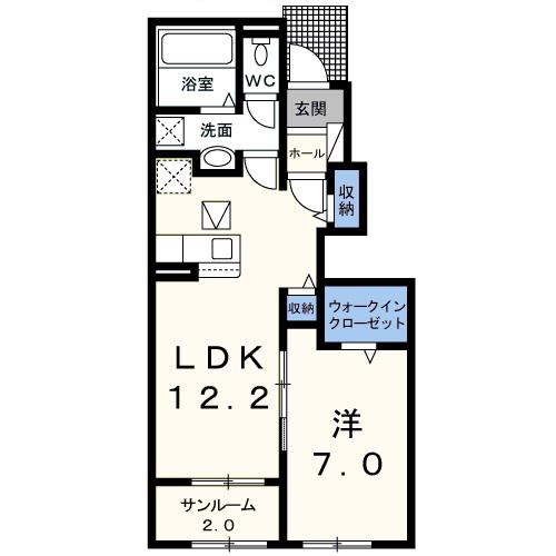 カーサ・アンジェラ(1LDK/1階)の間取り写真