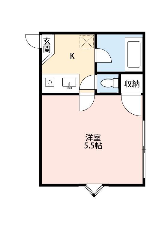 ファミール仲村A(1K/2階)の間取り写真