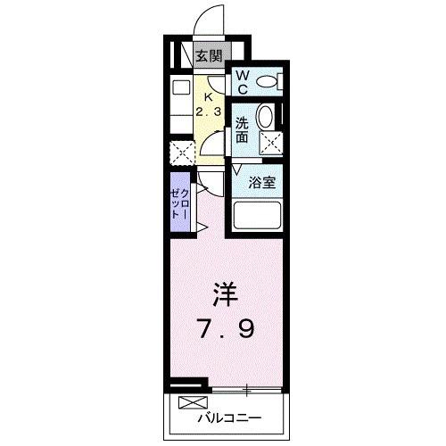 ベル フルーフⅡ(1K/1階)の間取り写真