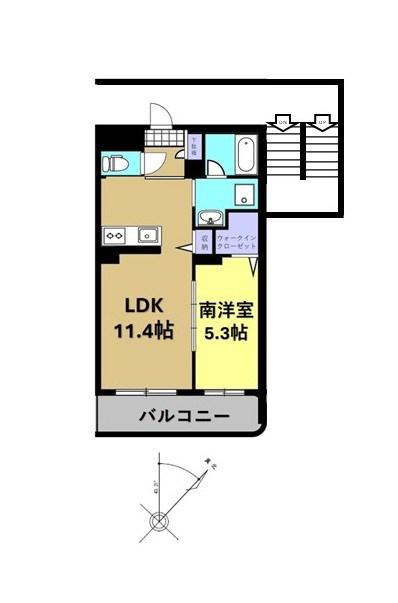 トレゾールシティガーデン(1LDK/3階)の間取り写真