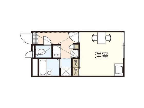 レオパレスFLORAII(1K/2階)の間取り写真