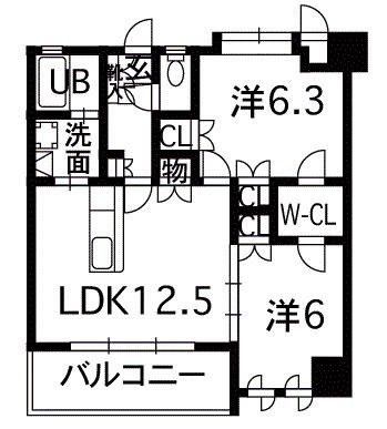 NICEマンション九品寺熊大医学部前(2LDK/8階)の間取り写真