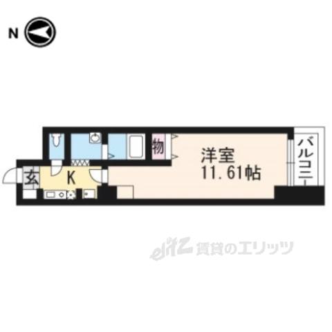 木屋町ビル(1K/8階)の間取り写真