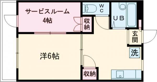 パストラルプラザ(1SK/2階)の間取り写真