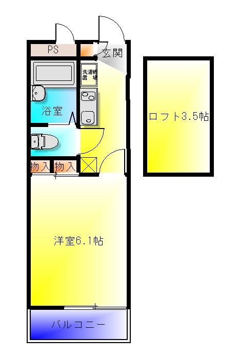 IMAGO(1K/2階)の間取り写真