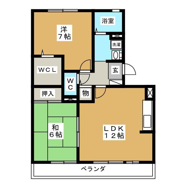 SUN WAKAYAMA(2LDK/3階)の間取り写真