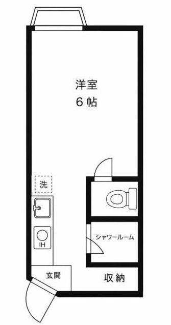 ラ・フィーヌ(ワンルーム/1階)の間取り写真