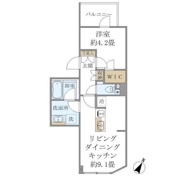 COMPOSITE高輪(1LDK/4階)の間取り写真