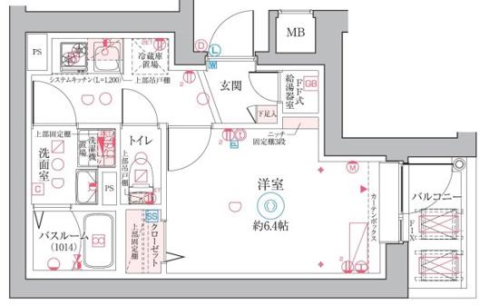 クレヴィスタ阪東橋(1K/7階)の間取り写真