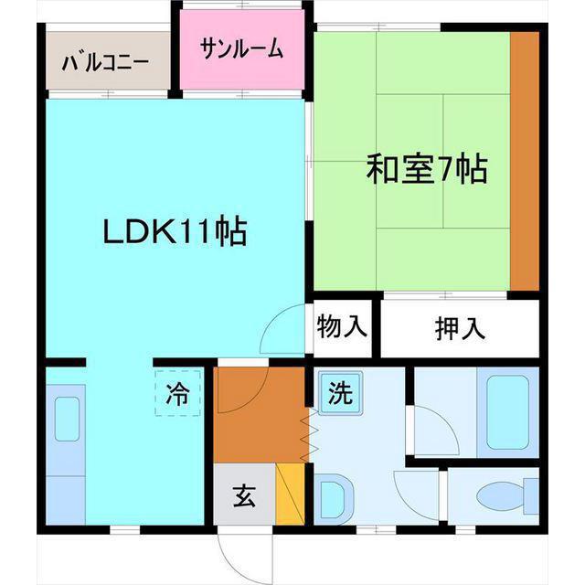ブリリアント(1LDK/1階)の間取り写真