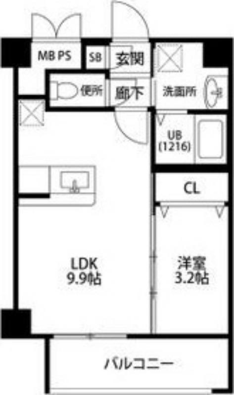 モデルノ(1LDK/2階)の間取り写真