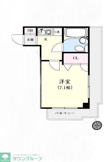 パレ・ドール柏II A(1K/2階)の間取り写真