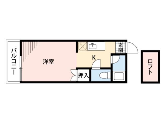 ドール友丘Ⅱ(ワンルーム/2階)の間取り写真