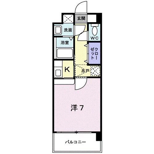 エバー グリーン(1K/1階)の間取り写真