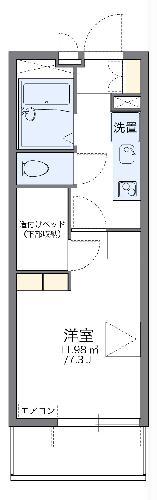 レオパレス横山B(1K/2階)の間取り写真