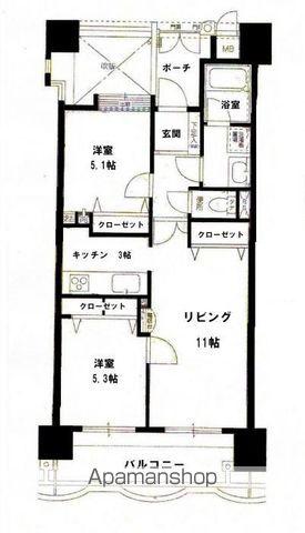 アースコート渡辺通(2LDK/7階)の間取り写真