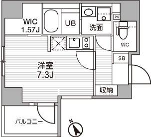 シーズンフラッツ武蔵小山(ワンルーム/3階)の間取り写真