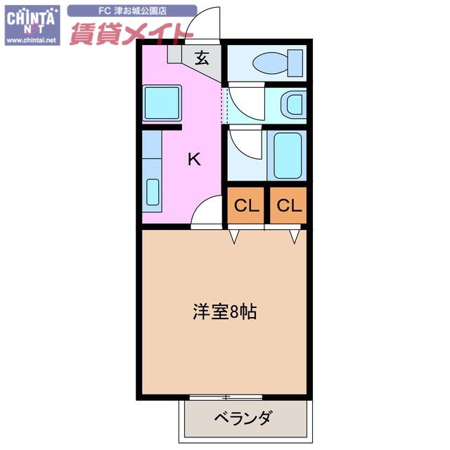 オーキットハイム(1K/1階)の間取り写真