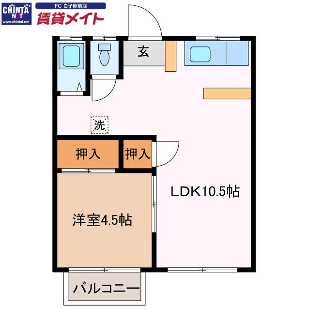 コーポクオン(1LDK/2階)の間取り写真