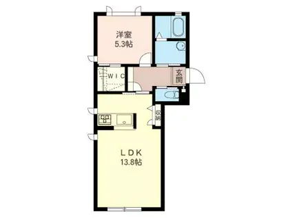 シャーメゾン ウィステリア榮(1LDK/1階)の間取り写真