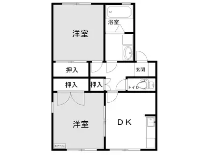 ハイネス瀬山A(2DK/1階)の間取り写真